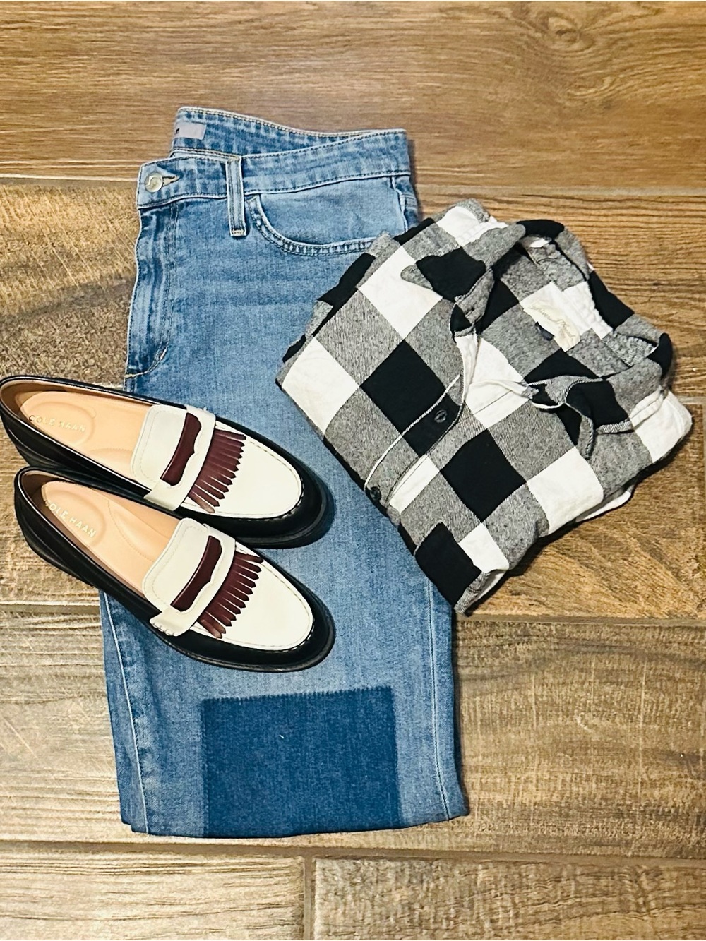 Joe’s Jeans High Rise Straight Leg Patchwork Denim Jeans